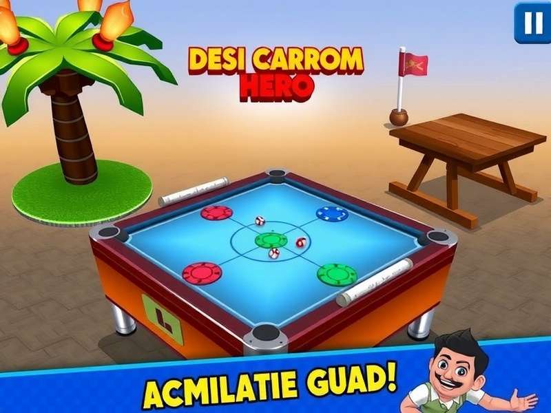 Realistic Carrom Action in Desi Carrom Hero Desi Carrom Hero Gameplay Screenshot